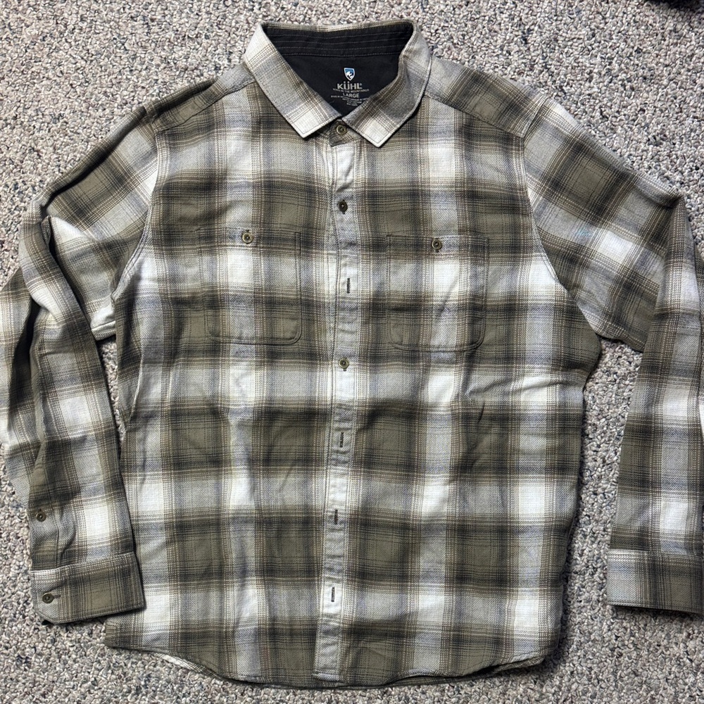 Khaki Plaid Men's Shirt KUHL light flannel